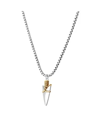 Lucky Brand Brass Two Tone Plated 22" Arrowhead Pendant Necklace