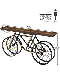 Tribesigns 70.9-Inch Extra Long Console Table, Narrow Sofa Table, Modern Industrial Entryway Table Behind Couch Table, Rustic Brown