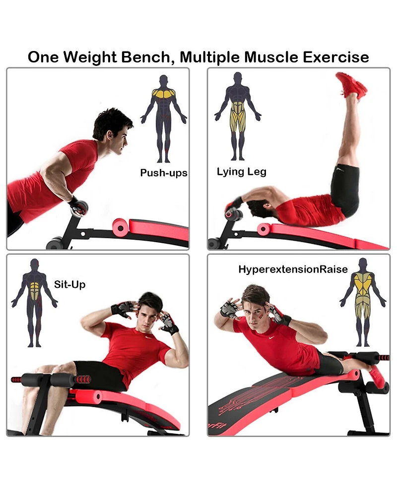 Sugift Abdominal Twister Trainer with Adjustable Height Exercise Bench
