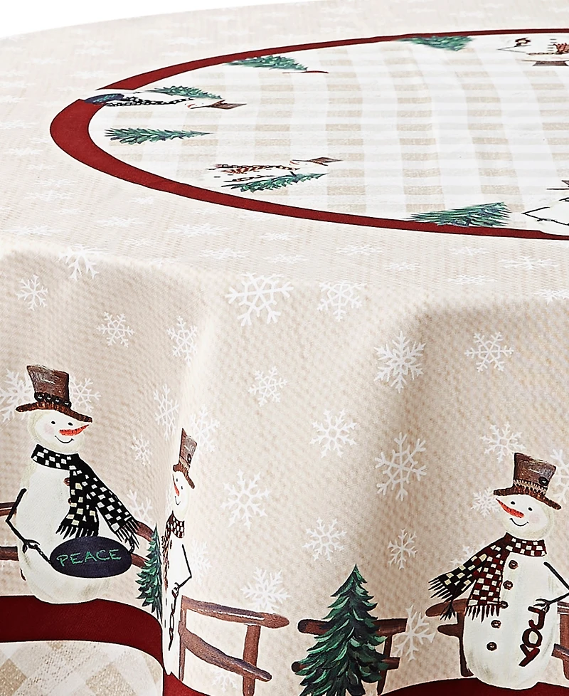 Avanti Country Snowman Polyester Tablecloth