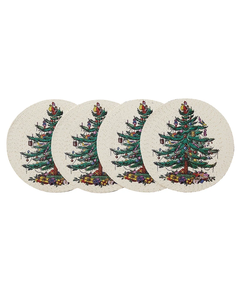 Spode Christmas Tree Polyester 4 Piece Placemat, 15" x 15"