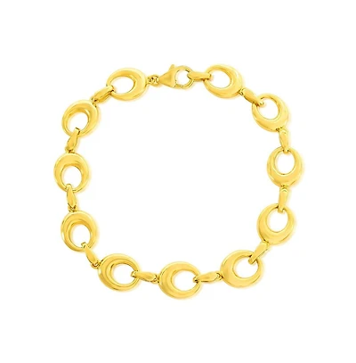 Simona Sterling Silver, Polished Oval Link Bracelet