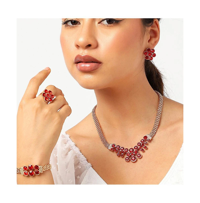 Sohi Women's Flower Jewellery Set