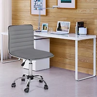 Yaheetech Pu Leather Low Back Swivel Armless Office Chair
