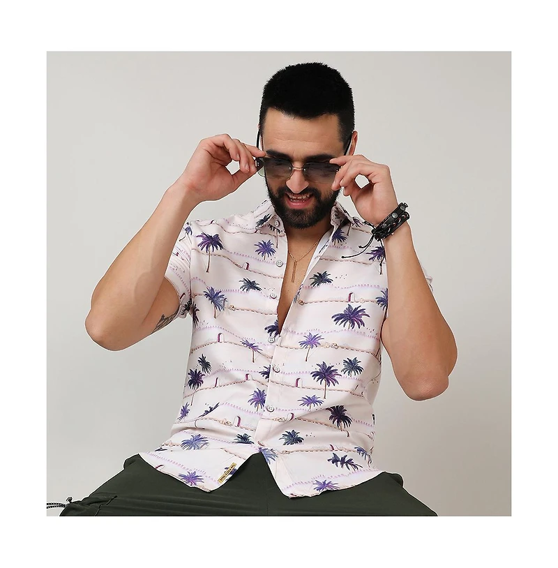 Men's Ivory White Desert Palm Shirt