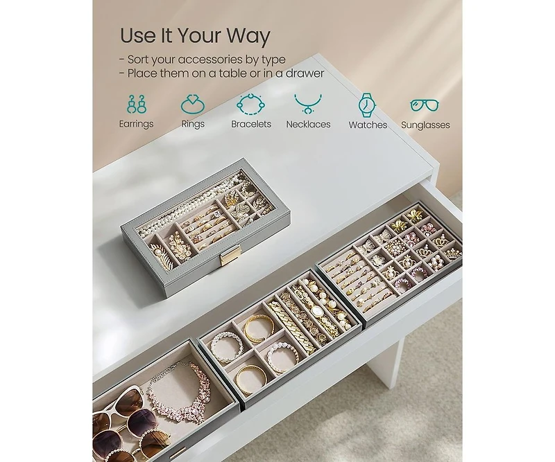 Slickblue Stackable Jewelry Storage Trays – Efficient Organization for All Your Accessories