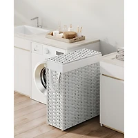 Slickblue Slim Laundry Hamper with Lid Compact and Stylish for Efficient Laundry Storage