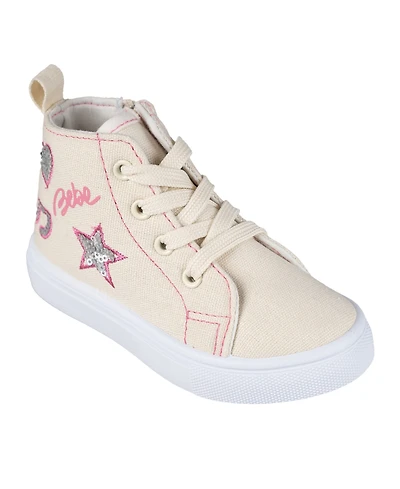 Bebe Toddler Girls Embroidered Sequin Sneakers