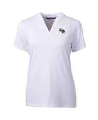 Cutter & Buck Women's White Ucf Knights Forge Blade V-Neck Top