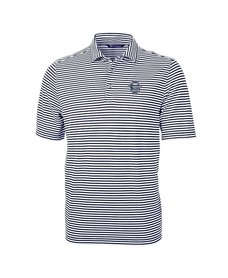 Cutter & Buck Men's Penn State Nittany Lions Throwback Logo Virtue Eco Pique Stripe Polo