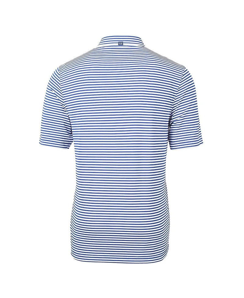 Cutter & Buck Men's Blue Denver Broncos Throwback Logo Virtue Eco Pique Stripe Polo