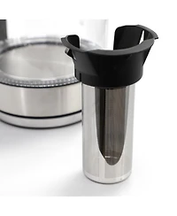 MegaChef 1.8 Quart Glass Body and Stainless Steel Electric Tea Kettle with Tea Infuser