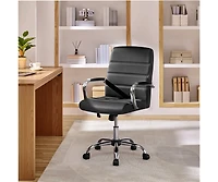 Yaheetech Mid-Back Office Chair Pu Leather Executive