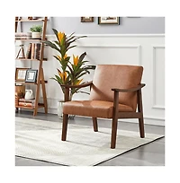 Yaheetech Modern Accent Chair Mid-Century Upholstered Armchair