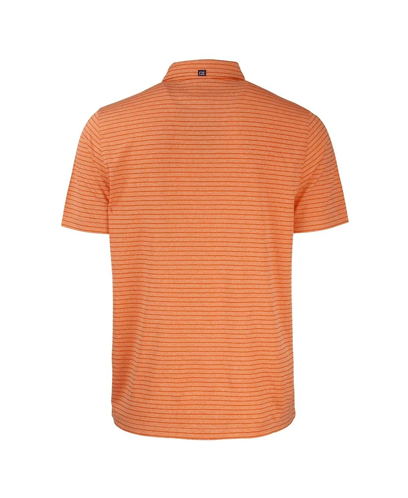 Cutter & Buck Men's Heather Orange Syracuse Forge Eco Heathered Stripe Stretch Polo