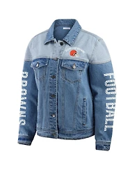 Wear by Erin Andrews Women's Cleveland Browns Full-Button Denim Jacket