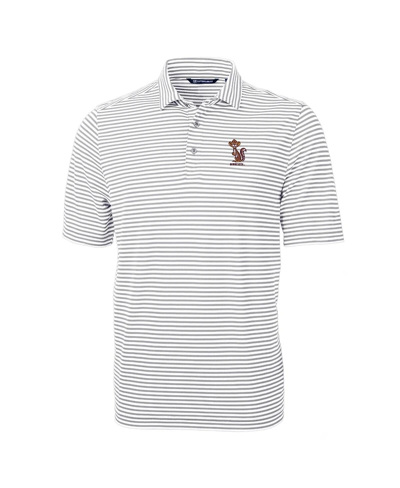 Cutter & Buck Men's Minnesota Golden Gophers Vault DryTec Virtue Eco Pique Stripe Polo