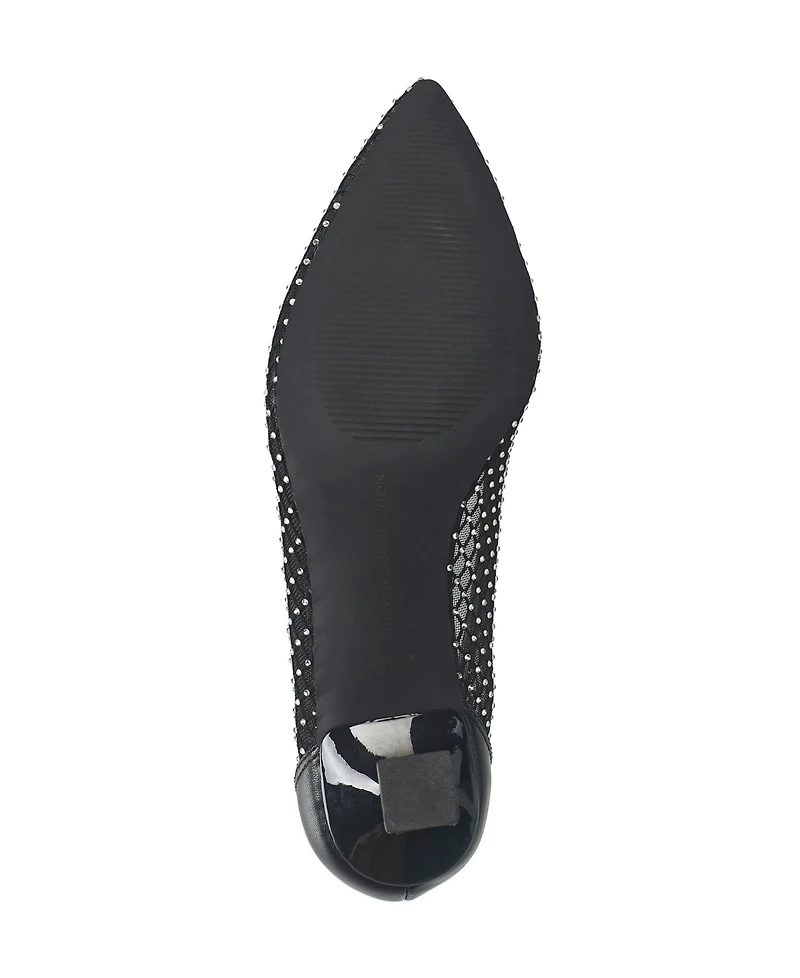 French Connection Women's Elise Mesh and Stone Heel