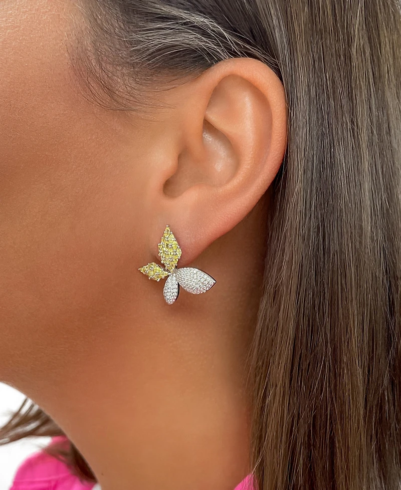 Sterling Forever Heidi Cubic Zirconia Flower Stud Earrings