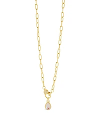 Sterling Forever Tay Moonstone Charm Chain Necklace