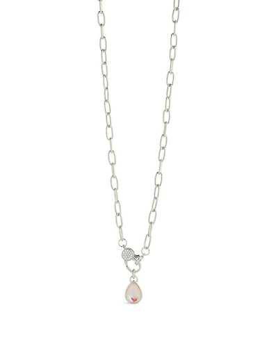 Sterling Forever Tay Moonstone Charm Chain Necklace
