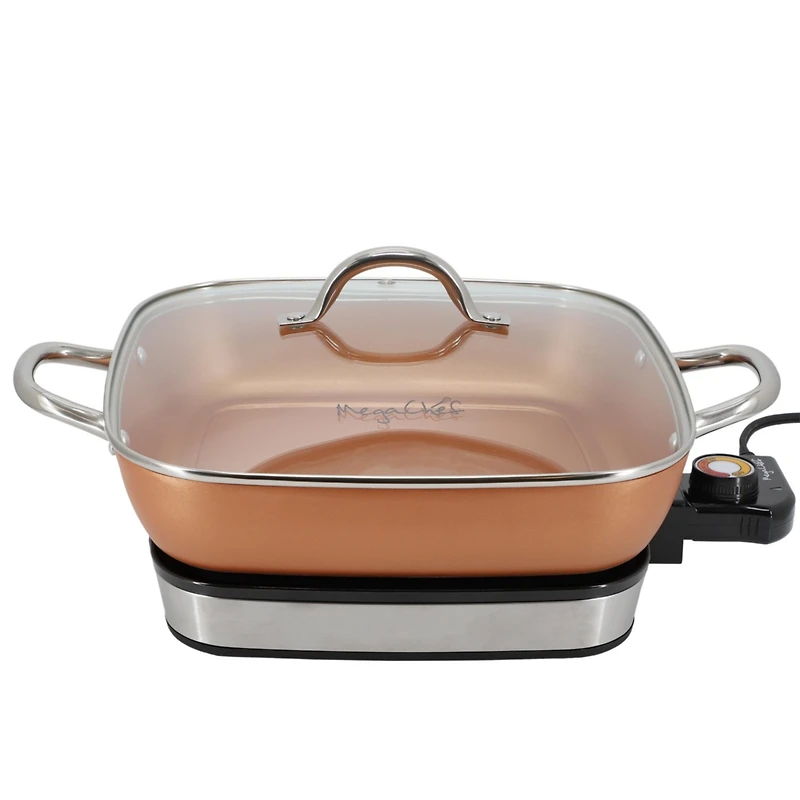 MegaChef 11.81 Inch Electric Fry Pan with Copper Coating