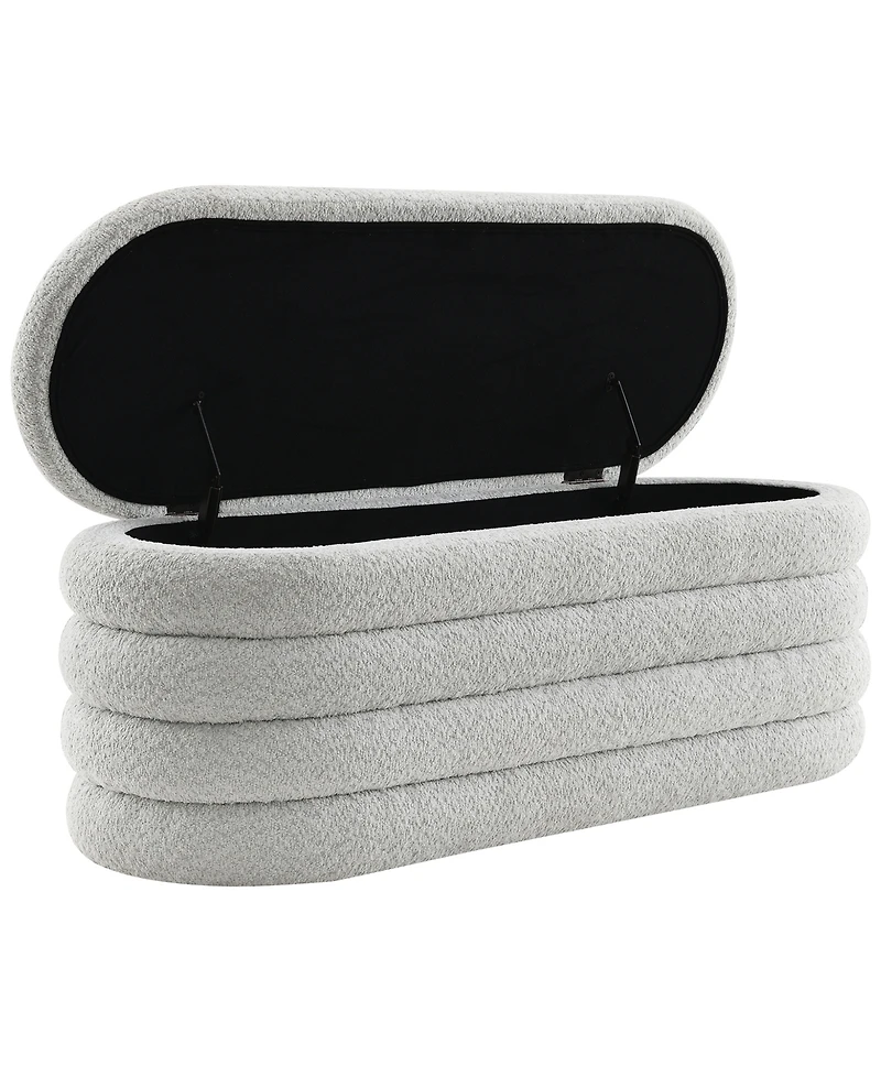 Abbyson Living 19" Wood Cleo Storage Bench Ottoman