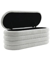 Abbyson Living 19" Wood Cleo Storage Bench Ottoman