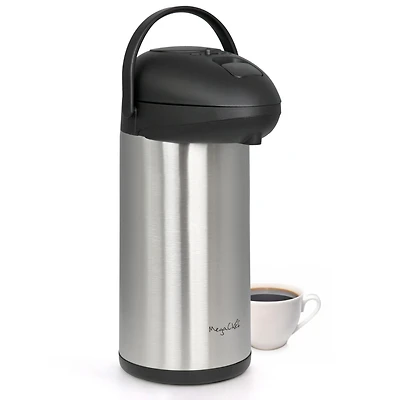 MegaChef 5 Quart Stainless Steel Vacuum Body Pump Cap Air Pot