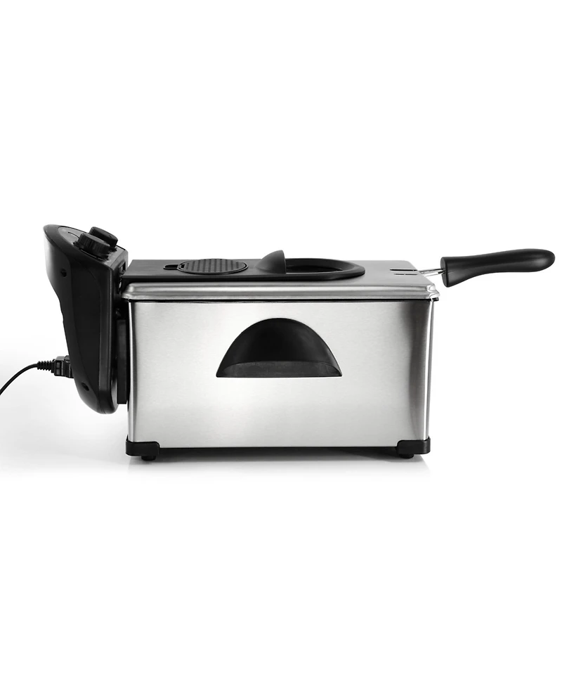 MegaChef Quart Stainless Steel Electric Deep Fryer with Timer