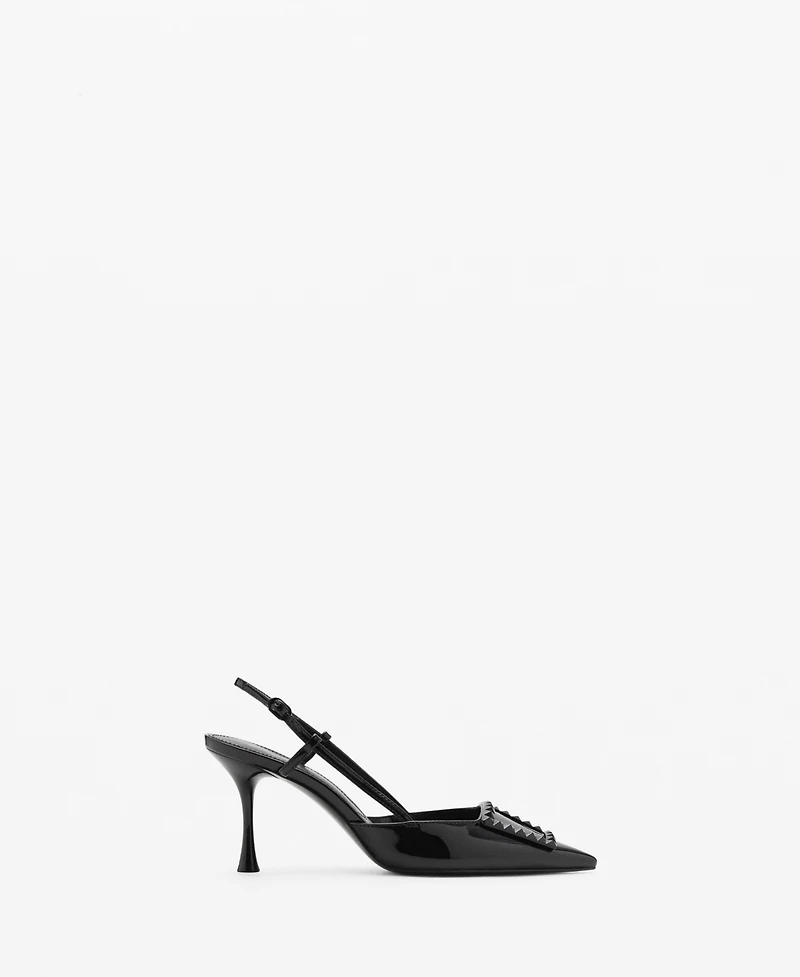 Mango Women's Patent Leather Slingback-Heeled Shoes