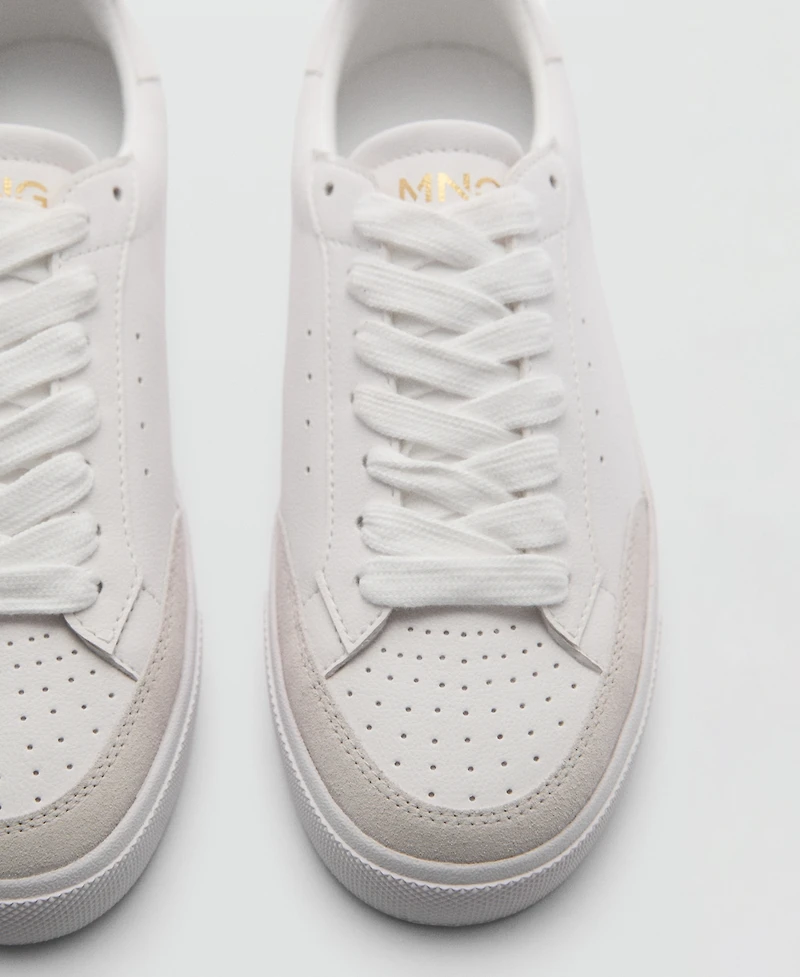 Mango Women's Leather Panel Sneakers