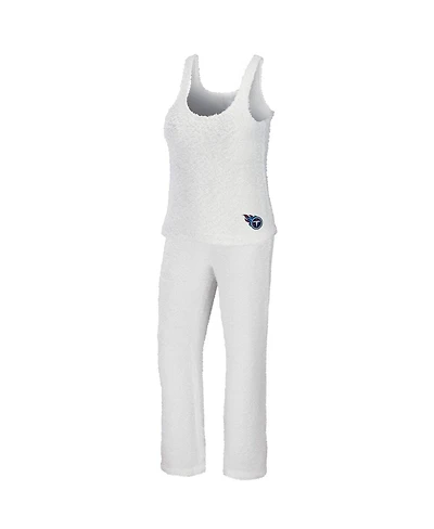 Wear by Erin Andrews Women's Cream Tennessee Titans Cozy Scoop Neck Tank Top Pants Sleep Set