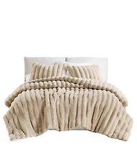 Madison Park Jasmine Faux Fur Reverse to Velvet 3-Pc. Comforter Set