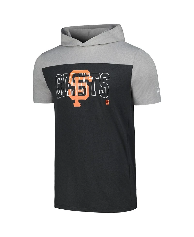 New Era Men's Black San Francisco Giants Active Brushed Hoodie T-Shirt