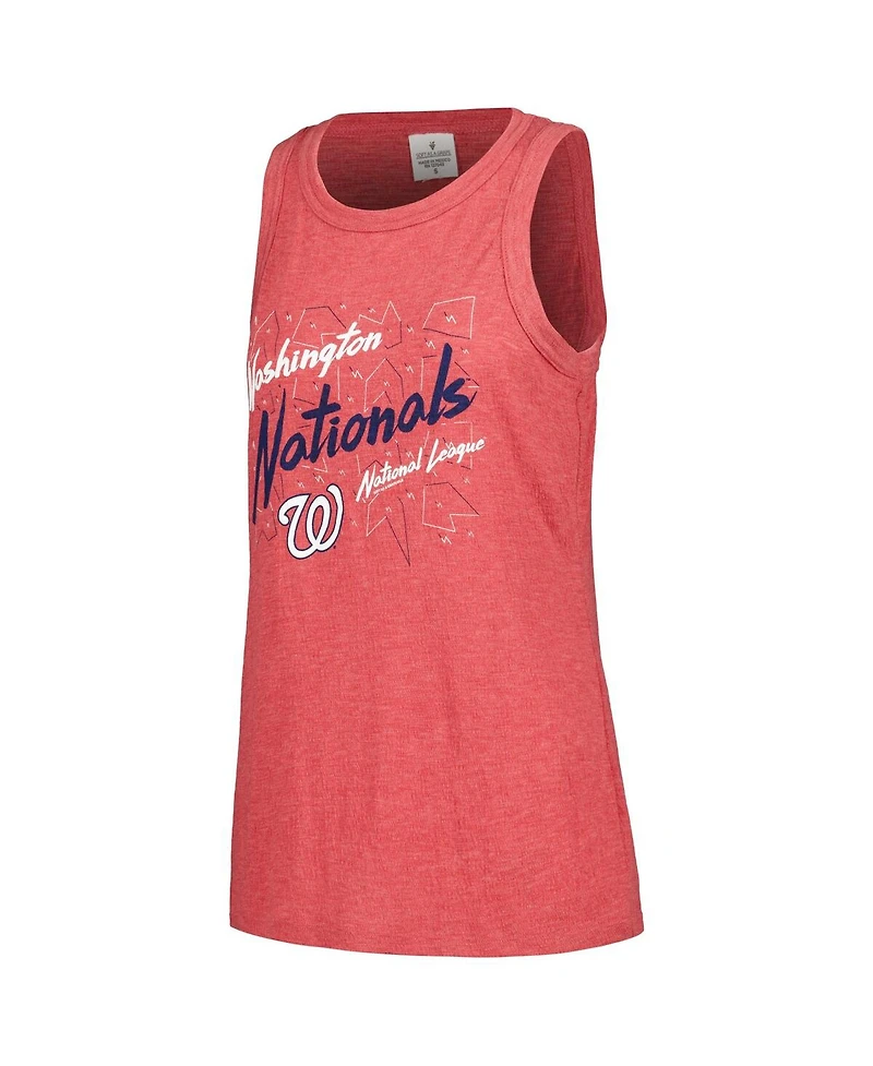 Soft As A Grape Women's Red Washington Nationals Gauze High Neck Tank Top