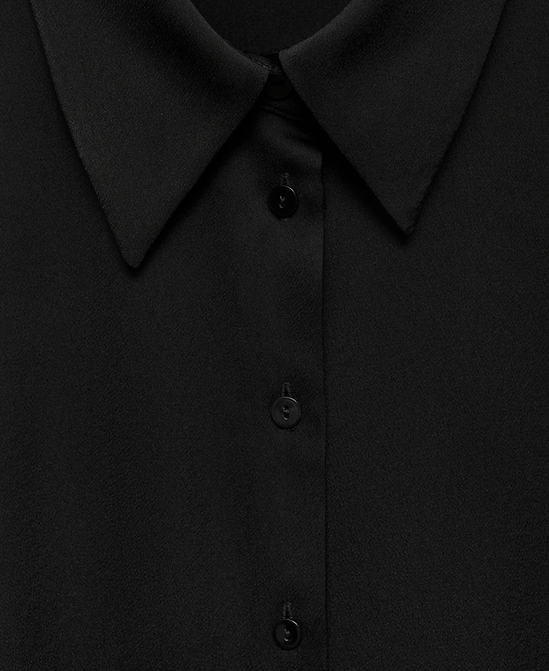 Mango Women's Satin Finish Flowy Shirt