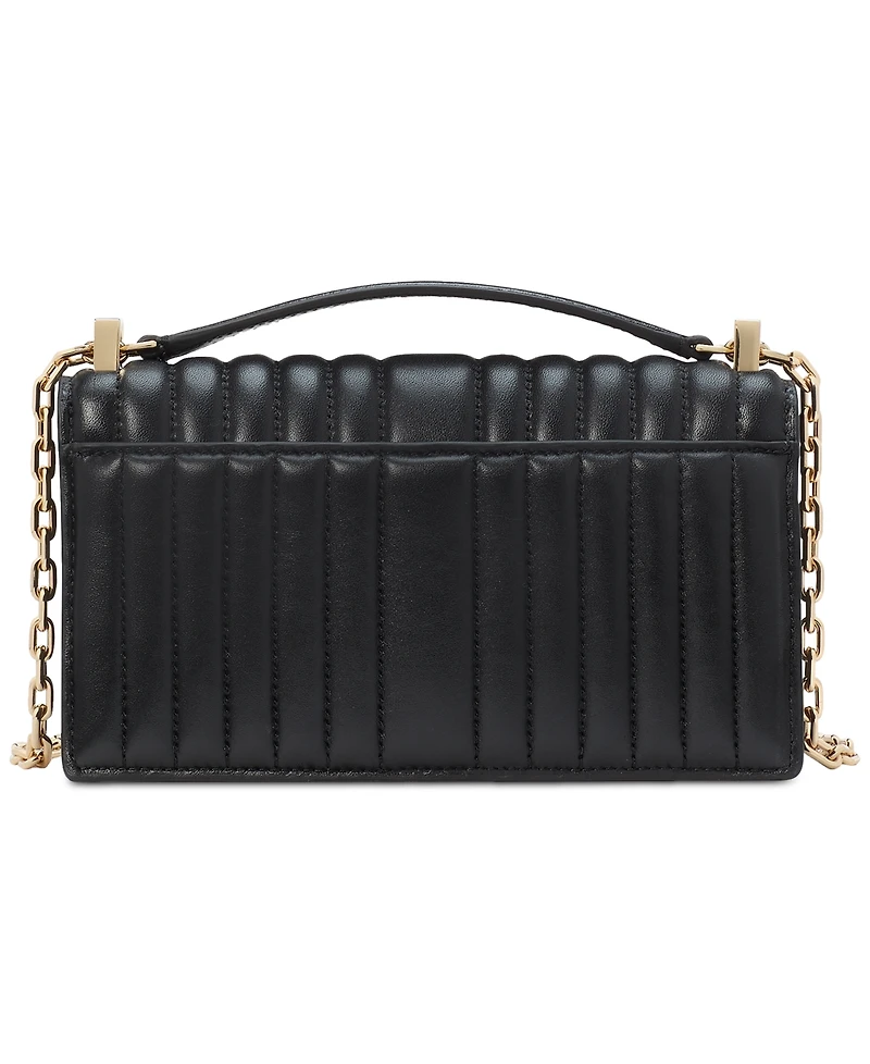 kate spade new york Deco Quilted Leather Mini Flap Chain Crossbody Bag