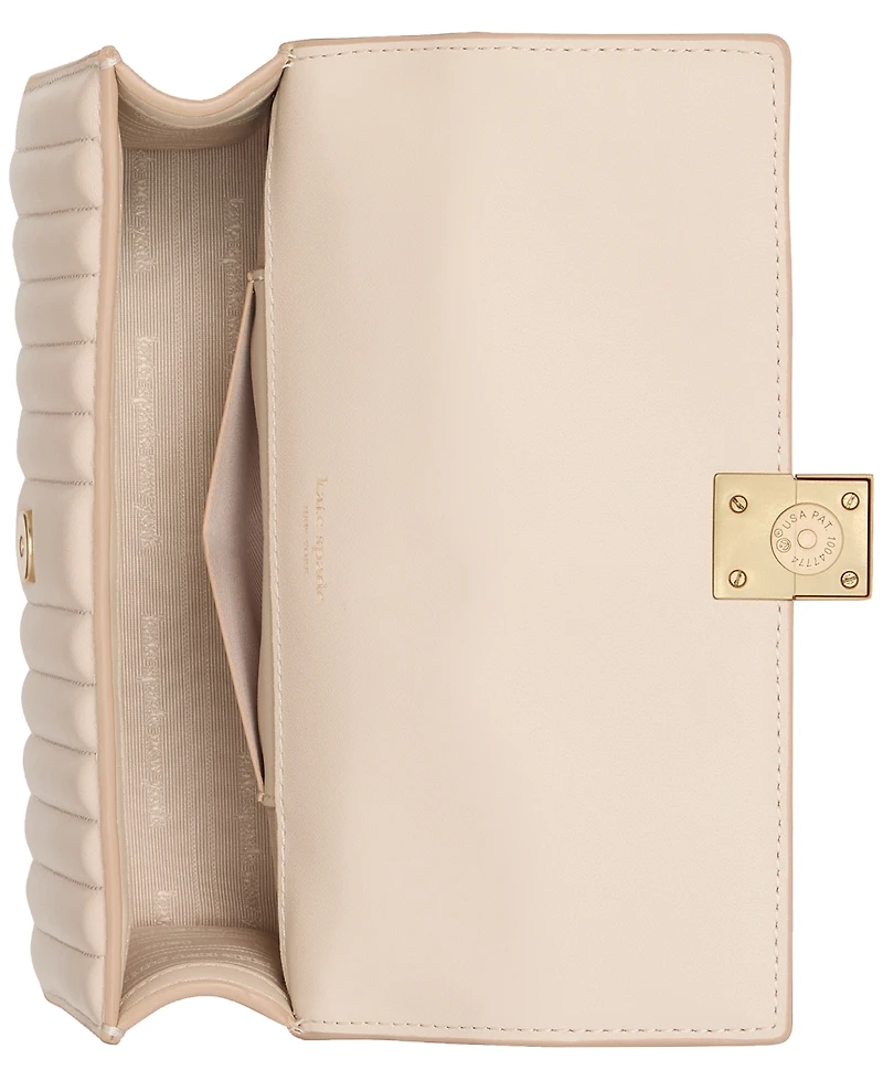 kate spade new york Deco Quilted Leather Mini Flap Chain Crossbody Bag