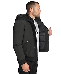 Calvin Klein Arctic Faille Parka Bomber with Sherpa lined Hood