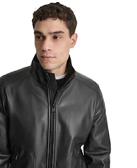 Dkny Men's Smooth Faux-Leather Bomber Jacket