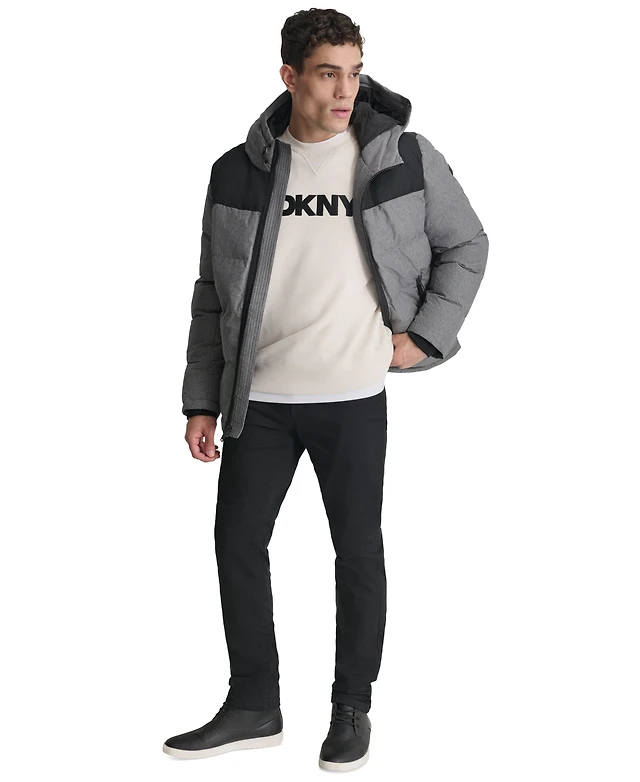 Pull Polaire Homme DKNY Mix-Media - Bleu - Taille Medium - Neuf Avec étiquettes