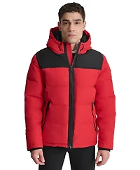 Dkny Men's Mixed-Media Puffer Coat, Created for Macy's