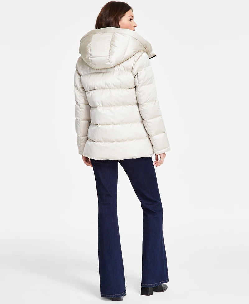 Dkny Women's Hooded Zip-Front Puffer Coat