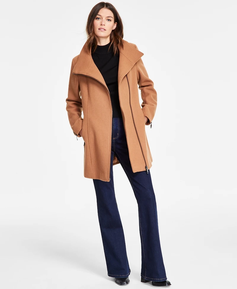 Dkny Women's Asymmetrical Zip Coat