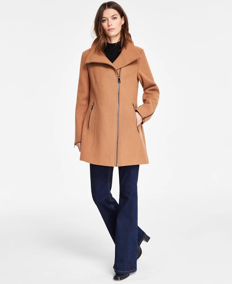 Dkny Women's Asymmetrical Zip Coat