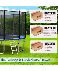 Inolait 16 Feet Outdoor Trampoline Bounce Combo with Safety Closure Net Ladder