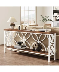 Tribesigns 70.9-Inch Narrow Sofa Table, Industrial Long Sofa Table, Entry Console Table with Storage for Entryway, Living Room, Foyer, Unique Design