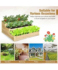 3-Tier Raised Garden Bed Wood Planter Kit for Flower Vegetable Herb