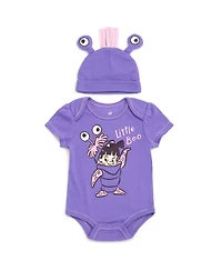 Monsters Inc. Baby Girls Boo Cosplay Bodysuit and Hat Set